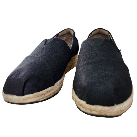 BOBS from Skechers High Jinx espadrille platform wedges black women's size 8.5 - Picture 2 of 7